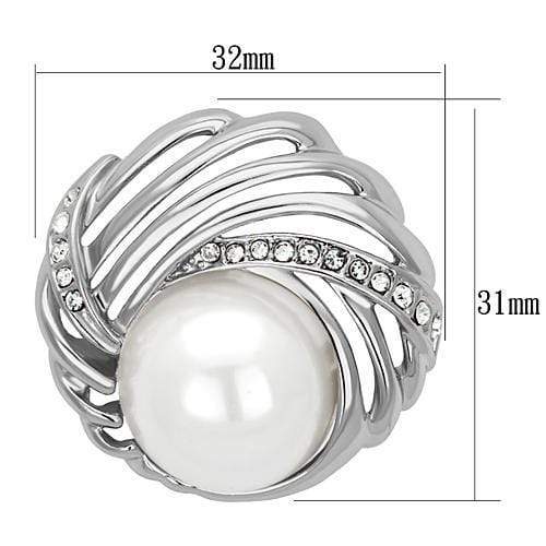 Brooches and Pins LO2866 Imitation Rhodium White Metal Brooches with Synthetic