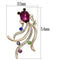 Gold Brooch LO2905 Flash Rose Gold White Metal Brooches in Fuchsia