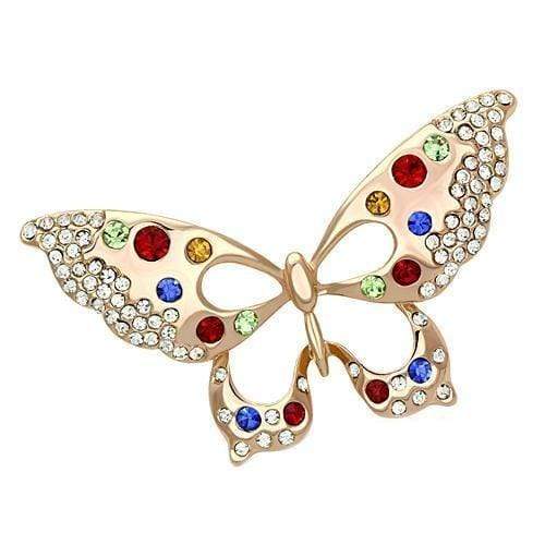 Gold Brooch LO2907 Flash Rose Gold White Metal Brooches with Crystal