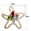 Gold Brooch LO2913 Flash Rose Gold White Metal Brooches with Synthetic