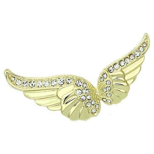 Gold Brooch LO2914 Flash Gold White Metal Brooches with Top Grade Crystal