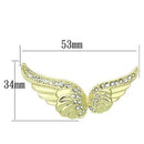 Gold Brooch LO2914 Flash Gold White Metal Brooches with Top Grade Crystal