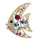 Gold Brooch LO2923 Flash Rose Gold White Metal Brooches with Crystal