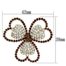 Gold Brooch LO2925 Flash Rose Gold White Metal Brooches with Crystal
