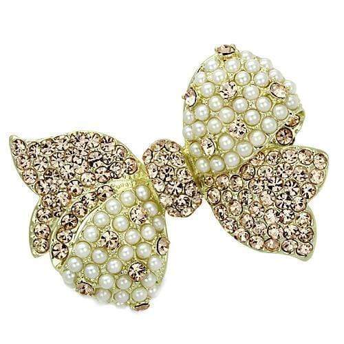 Gold Brooch LO2927 Flash Gold White Metal Brooches with Synthetic