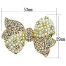 Gold Brooch LO2927 Flash Gold White Metal Brooches with Synthetic