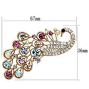 Gold Brooch LO2932 Flash Rose Gold White Metal Brooches with Crystal