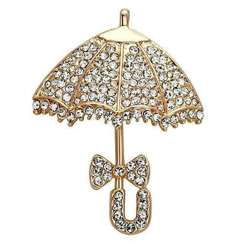 Gold Brooch LO2937 Flash Rose Gold White Metal Brooches with Crystal