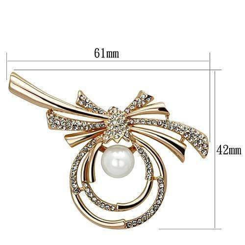 Gold Brooch LO2939 Flash Rose Gold White Metal Brooches with Synthetic