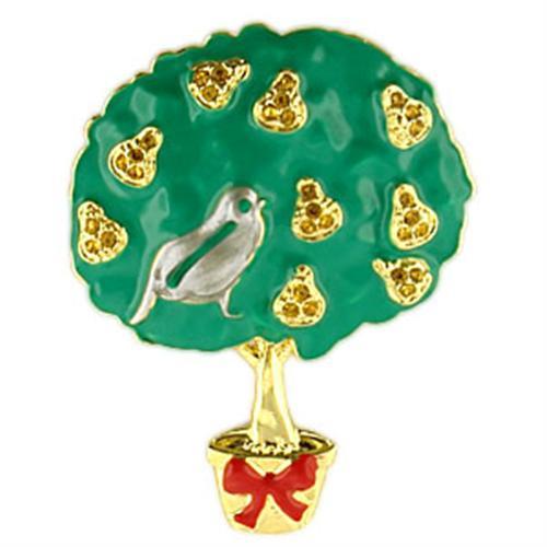 Brooches Gold Brooch LO834 Gold+Rhodium White Metal Brooches with Top Grade Crystal Alamode Fashion Jewelry Outlet