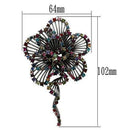 Hair Brooch LO2395 Imitation Rhodium White Metal Brooches with Crystal