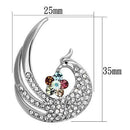 Hair Brooch LO2773 Imitation Rhodium White Metal Brooches with Crystal