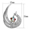 Hair Brooch LO2773 Imitation Rhodium White Metal Brooches with Crystal
