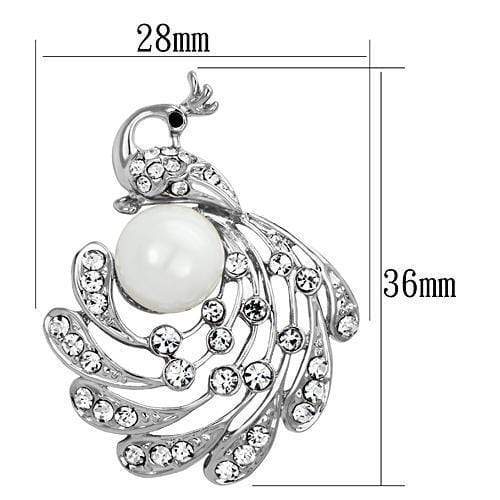 Brooches Hair Brooch LO2777 Imitation Rhodium White Metal Brooches with Synthetic Alamode Fashion Jewelry Outlet