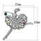 Hair Brooch LO2781 Imitation Rhodium White Metal Brooches with Crystal