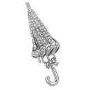 Hair Brooch LO2795 Imitation Rhodium White Metal Brooches with Crystal