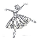 Hair Brooch LO2801 Imitation Rhodium White Metal Brooches with Synthetic