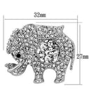 Hair Brooch LO2803 Imitation Rhodium White Metal Brooches with Crystal