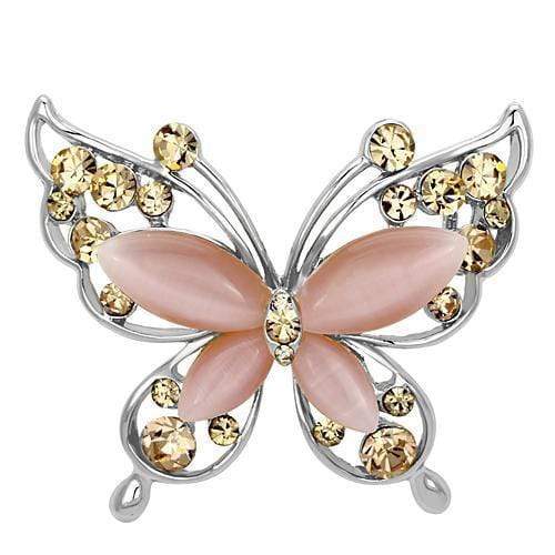 Hair Brooch LO2805 Imitation Rhodium White Metal Brooches with Synthetic