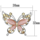 Hair Brooch LO2805 Imitation Rhodium White Metal Brooches with Synthetic