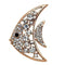 Vintage Brooches LO2787 Flash Rose Gold White Metal Brooches with Crystal