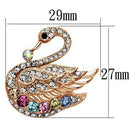 Brooches Vintage Brooches LO2789 Flash Rose Gold White Metal Brooches with Crystal Alamode Fashion Jewelry Outlet