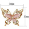 Vintage Brooches LO2806 Flash Rose Gold White Metal Brooches with Synthetic