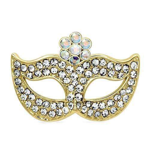 Vintage Brooches LO2808 Flash Gold White Metal Brooches with Crystal