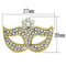 Vintage Brooches LO2808 Flash Gold White Metal Brooches with Crystal