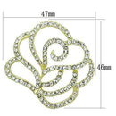 Vintage Brooches LO2814 Flash Gold White Metal Brooches with Crystal