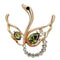 Vintage Brooches LO2816 Flash Gold White Metal Brooches with Crystal