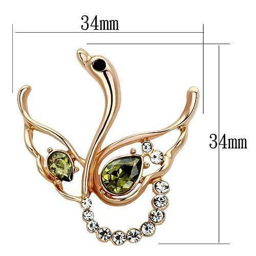 Vintage Brooches LO2816 Flash Gold White Metal Brooches with Crystal