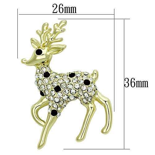Vintage Brooches LO2822 Flash Gold White Metal Brooches with Crystal