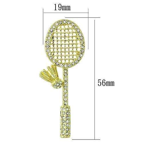 Vintage Brooches LO2824 Flash Gold White Metal Brooches with Crystal