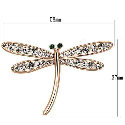 Vintage Brooches LO2826 Flash Rose Gold White Metal Brooches with Crystal