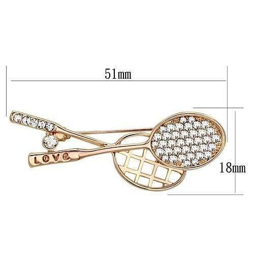 Vintage Brooches LO2828 Flash Rose Gold White Metal Brooches with Crystal