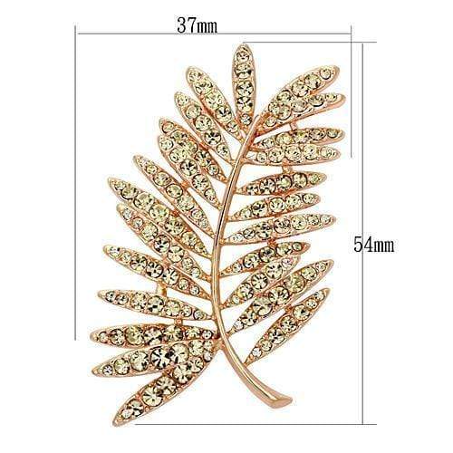 Vintage Brooches LO2830 Flash Rose Gold White Metal Brooches with Crystal