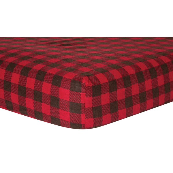 Brown and Red Buffalo Check Deluxe Flannel Fitted Crib Sheet-PLAID-JadeMoghul Inc.