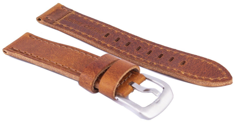 Brown Ratio Brand Leather Strap 20mm-Branded Watches-Black-JadeMoghul Inc.