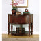 Brown Wooden Console Table With Curved Front & Inlay Shelf-Console Tables-brown-Wood-JadeMoghul Inc.