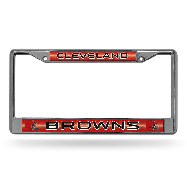 Cute License Plate Frames Browns Bling Chrome Frame