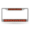 Mustang License Plate Frame Browns Laser Chrome Frame