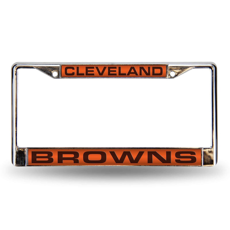 Honda License Plate Frame Browns Orange Laser Chrome Frame