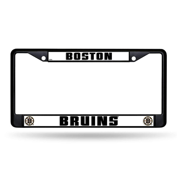 License Plate Frames Bruins Black Chrome Frame