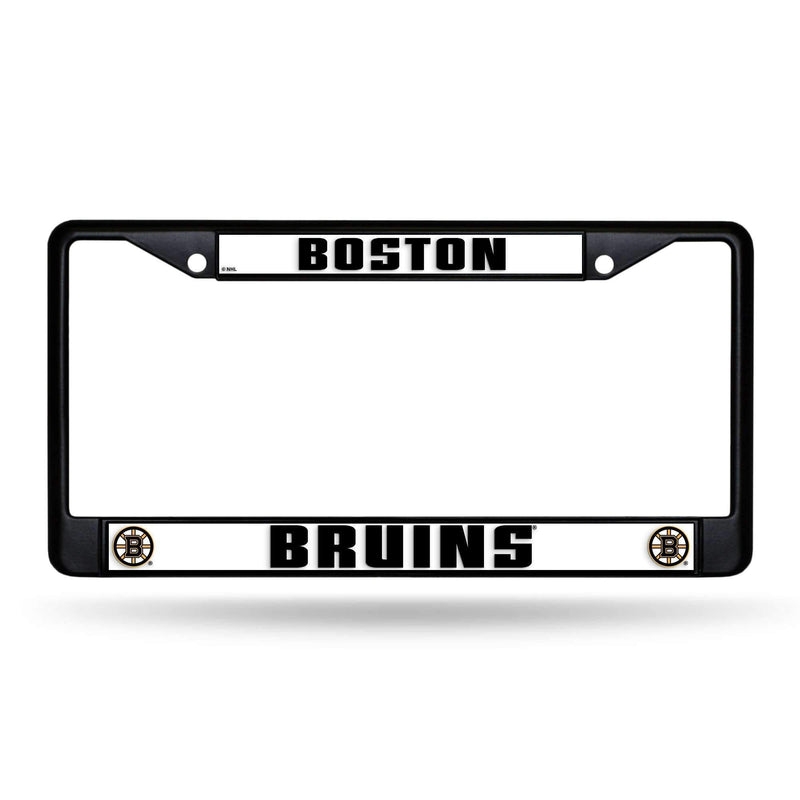 License Plate Frames Bruins Black Chrome Frame