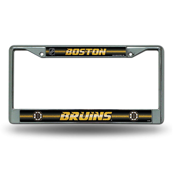 Vehicle License Plate Frames Bruins Bling Chrome Frame