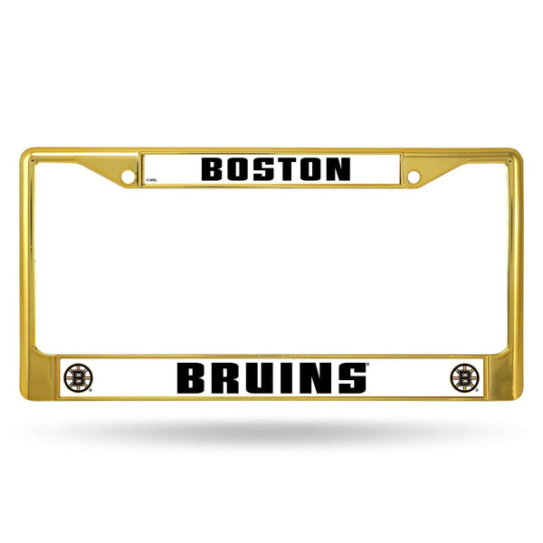 Best License Plate Frame Bruins Gold Colored Chrome Frame