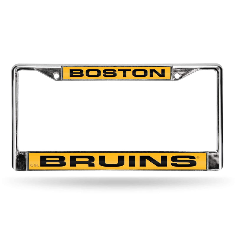 Cadillac License Plate Frame Bruins Laser Chrome Frame