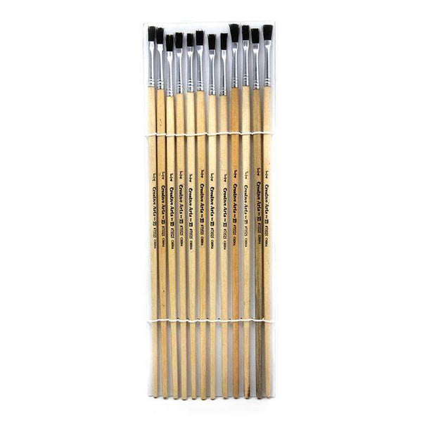 BRUSHES EASEL FLAT 1/4IN BRISTLE-Supplies-JadeMoghul Inc.