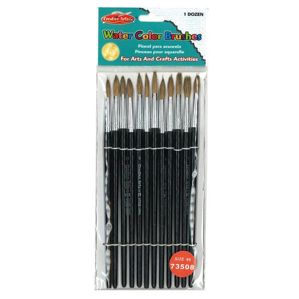 BRUSHES WATER COLOR POINTED #8-Supplies-JadeMoghul Inc.